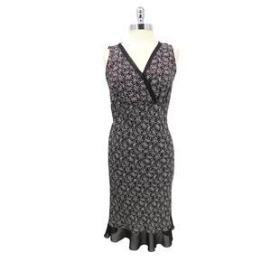 Vintage Loco Lindo Black Sleeveless Midi Sheath Dress Size Medium Whimsigoth Y2K